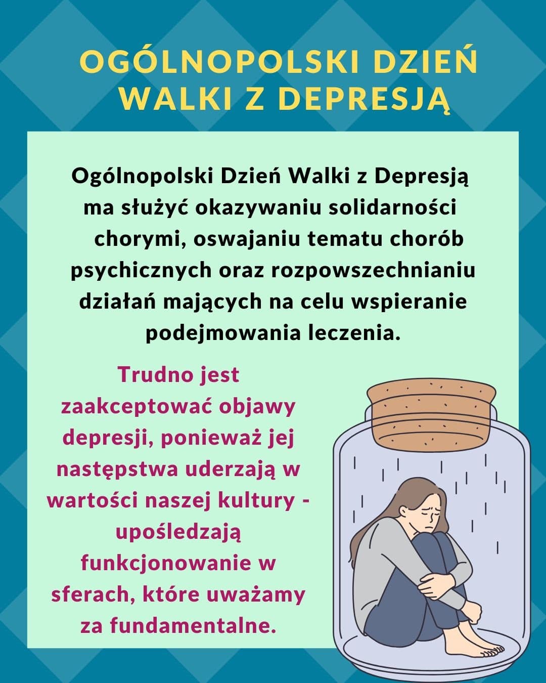 Dziś Ogólnopolski Dzień Walki z Depresją.