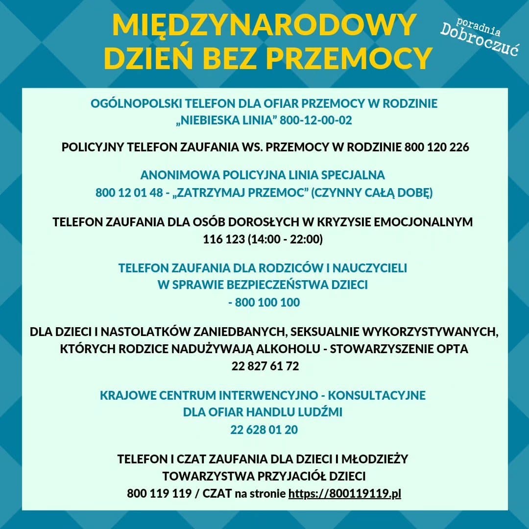 Międzynarodowy Dzień Bez Przemocy obchodzimy 2 października.